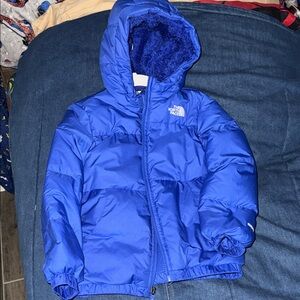 Boys 5T North Face Royal Blue Hooded Puffer Jacket